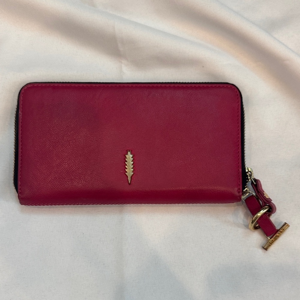 THACKER Pink Zip-Around Leather Wallet